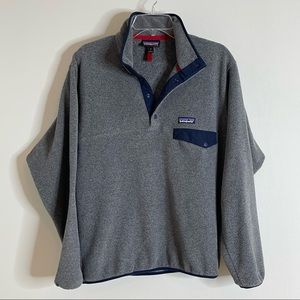 Men’s Patagonia Synchilla Fleece Pullover Gray Navy Small